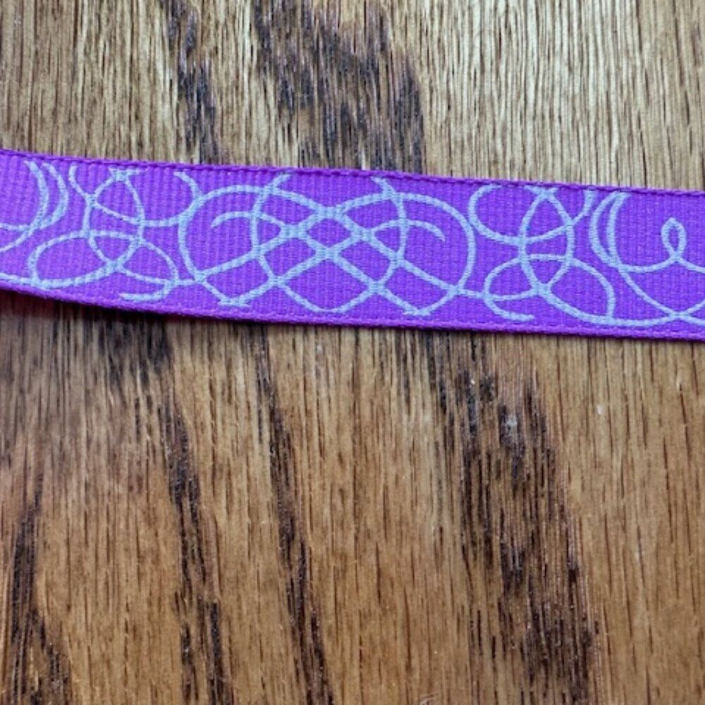 Purple Grosgrain Ribbon with White Swirl Design  58R8203